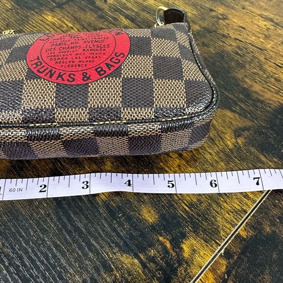 Louis Vuitton LV Trunks & Bags Mini Pochette Damier Ebene Red Stamp - Picture 15 of 16